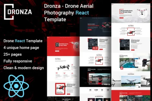 Mua Dronza - Drone Aerial Photography React Template giá rẻ