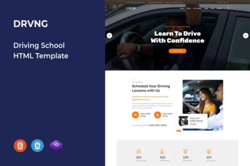 Mua DRVNG - Driving School HTML Template giá rẻ