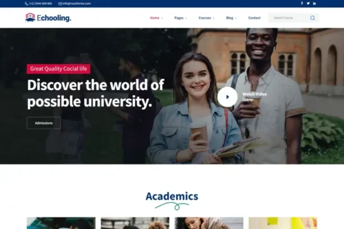 Mua Echooling - Education React Template giá rẻ