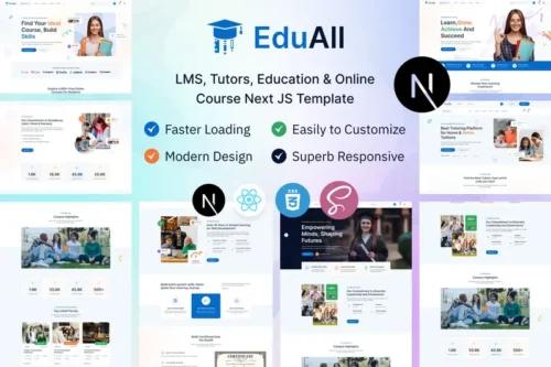Mua EduAll - Education & LMS Tutors React Next JS giá rẻ
