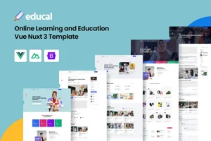 Mua Educal – Education Template For Vue Nuxt Template giá rẻ