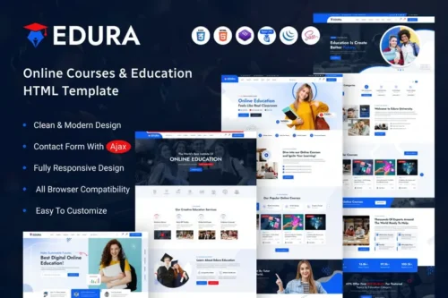 Mua Edura – Online Courses & Education HTML Template + giá rẻ