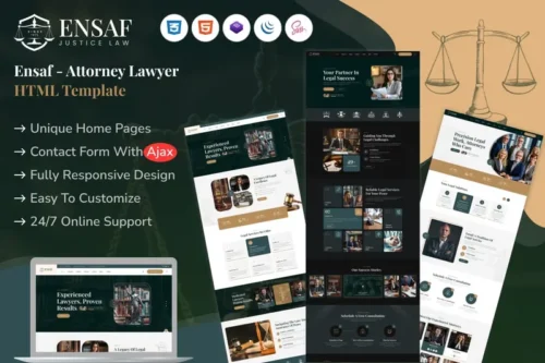 Mua Ensaf - Attorney Lawyer HTML Template giá rẻ
