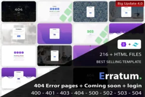 Mua Erratum - 404 Error Pages + Coming soon + Login giá rẻ