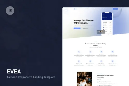 Mua Evea - Tailwind CSS Landing Page Template giá rẻ