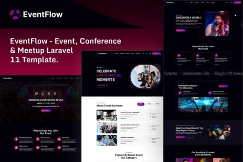 Mua EventFlow - Event, Conference Laravel 11 Template. giá rẻ