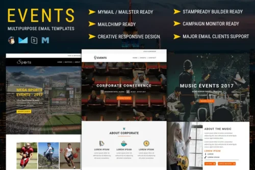 Mua EVENTS - Multipurpose Responsive Email Templates giá rẻ