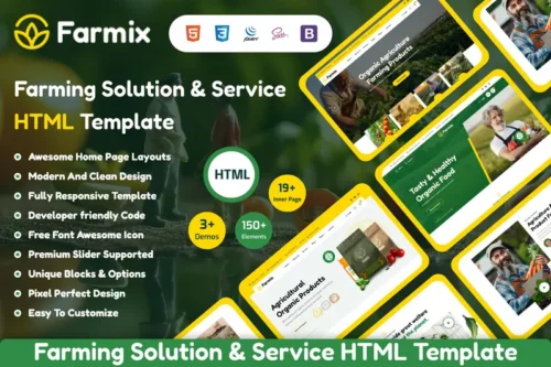 Mua Farmix - Organic Farm & Agriculture HTML Template giá rẻ