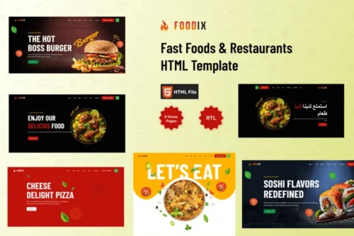 Mua Foodix - Fast Foods & Restaurants HTML + RTL Templ giá rẻ