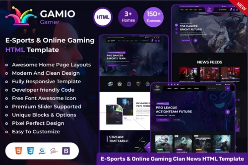 Mua Gamio - eSports & Gaming HTML Template giá rẻ