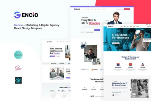 Mua Gencio – Marketing & Digital Agency React Next js giá rẻ