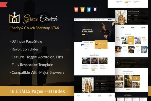 Mua Grace Church - Charity Bootstrap HTML Template giá rẻ