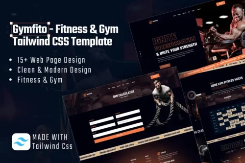 Mua Gymfito - Tailwind CSS Fitness & Gym HTML Template giá rẻ