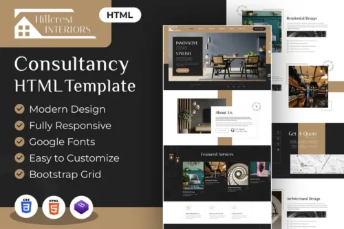 Mua Hillcrest | Interior Design HTML Template giá rẻ