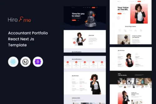 Mua HireMe - Accountant Portfolio Next Js Template giá rẻ