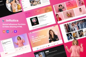 Mua Influtics– Influencer Portfolio & Video Share HTML giá rẻ