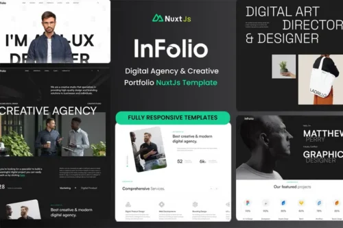 Mua Infolio - Digital Agency & Creative Portfolio Nuxt giá rẻ