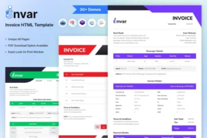Mua Invar – Invoice HTML Template giá rẻ