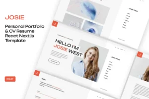 Mua Josie - Personal Portfolio Resume React Template giá rẻ