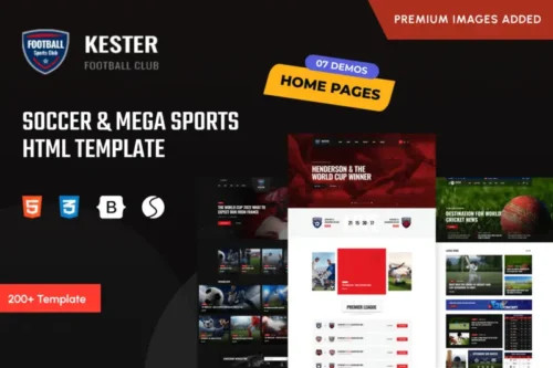 Mua Kester -Soccer & Mega Sports HTML Template giá rẻ
