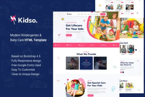 Mua Kidso - Modern Kindergarten HTML Template giá rẻ