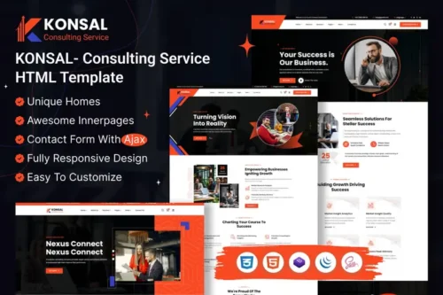 Mua Konsal - Corporate Business & Consulting HTML giá rẻ