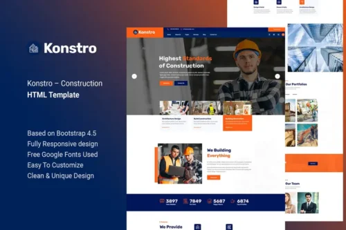 Mua Konstro - Construction HTML Template giá rẻ