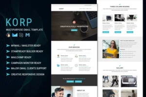 Mua KORP - Multipurpose Responsive Email Template giá rẻ