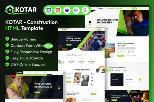Mua Kotar - Construction Company HTML Template giá rẻ