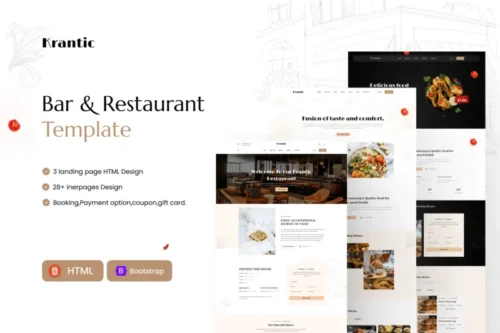 Mua KRANTIC- Bar & Restaurant HTML5 Template giá rẻ