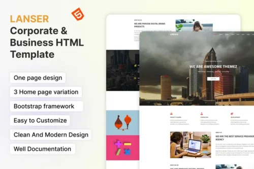 Mua LANSER - Corporate & Business HTML Template giá rẻ