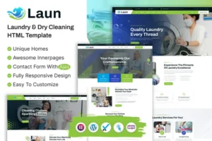 Mua Laun - Laundry Service & Dry Cleaning HTML Templat giá rẻ
