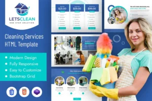 Mua LetsClean | Cleaning Services HTML Template giá rẻ