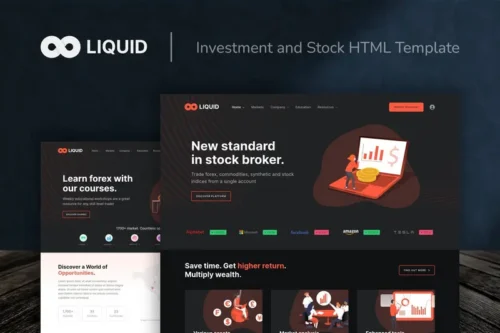 Mua Liquid - Investment and Stock HTML Template giá rẻ
