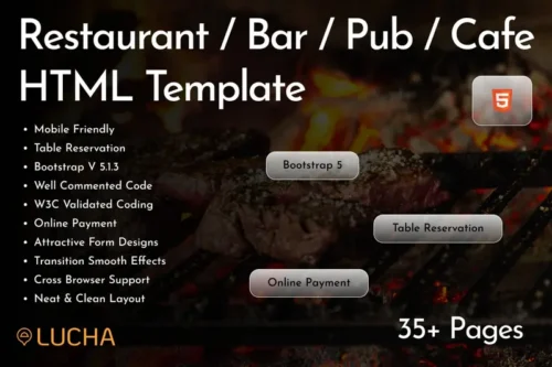 Mua Lucha - Multipage Restaurant HTML Template giá rẻ