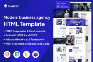 Mua Luminix - Business Consulting HTML5 Template giá rẻ