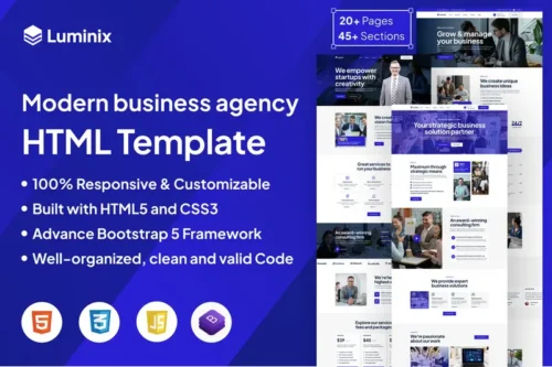 Mua Luminix - Business Consulting HTML5 Template giá rẻ