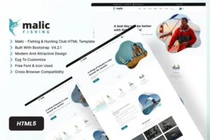 Mua Malic - Fishing & Hunting Club HTML Template + RTL giá rẻ