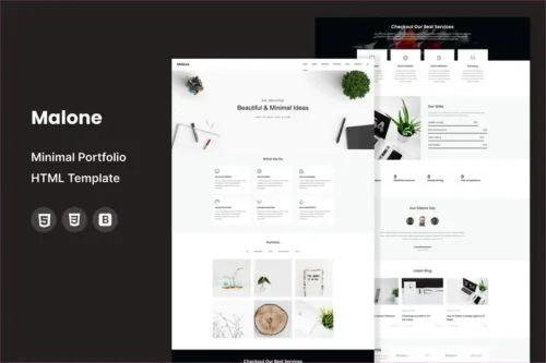Mua Malone - Minimal Portfolio HTML Template giá rẻ
