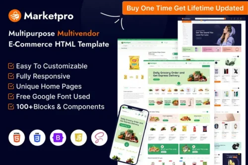 Mua MarketPro - eCommerce Multivendor HTML Template giá rẻ