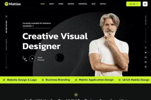 Mua Matias - Tailwind CSS Personal Portfolio Template giá rẻ