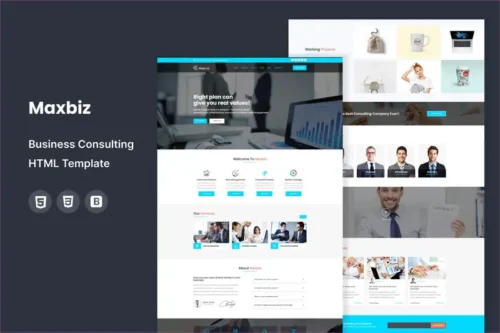 Mua Maxbiz - Business Consulting HTML Template giá rẻ