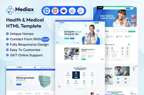 Mua Mediax - Health & Medical Service HTML Template giá rẻ