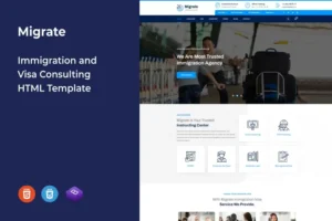 Mua Migrate – Immigration and Visa Consulting Template giá rẻ