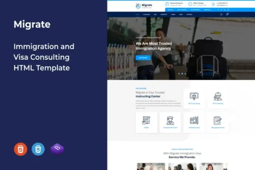Mua Migrate – Immigration and Visa Consulting Template giá rẻ