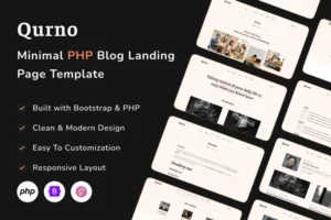 Mua Minimal Blog PHP Landing Page Template - Qurno giá rẻ