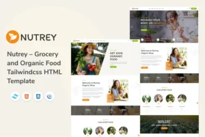 Mua MLNutrey – Organic Food Tailwindcss HTML Template giá rẻ