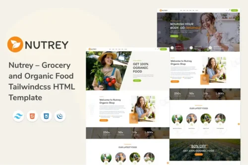 Mua MLNutrey – Organic Food Tailwindcss HTML Template giá rẻ