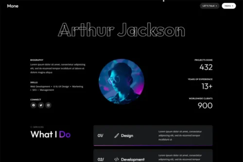 Mua Mone - NextJS Personal Portfolio Template giá rẻ