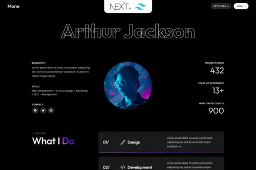 Mua Mone - Tailwind NextJS Personal Portfolio Template giá rẻ